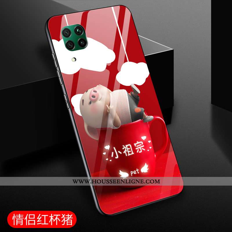 Coque Huawei P40 Lite Créatif Protection Violet Verre Étui Amoureux Incassable