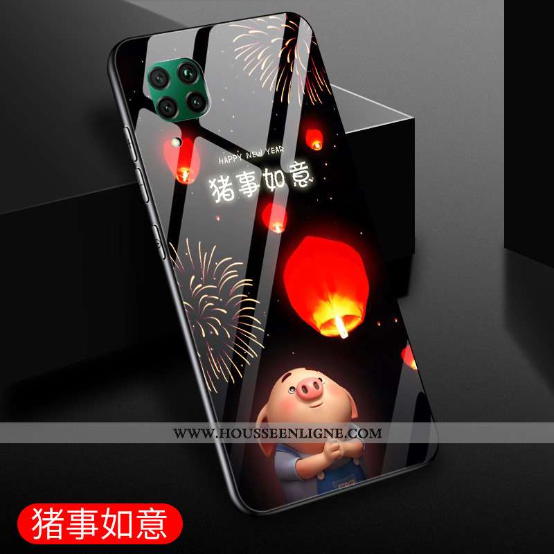 Coque Huawei P40 Lite Créatif Protection Violet Verre Étui Amoureux Incassable