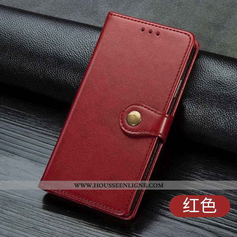 Coque Huawei P40 Lite Cuir Mode Téléphone Portable Simple Incassable Couleur Unie Bleu Foncé