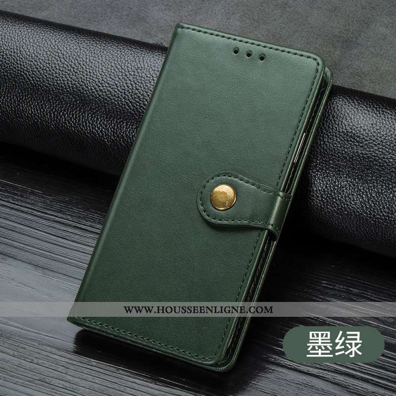 Coque Huawei P40 Lite Cuir Mode Téléphone Portable Simple Incassable Couleur Unie Bleu Foncé