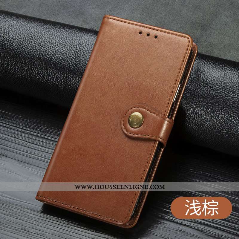 Coque Huawei P40 Lite Cuir Mode Téléphone Portable Simple Incassable Couleur Unie Bleu Foncé