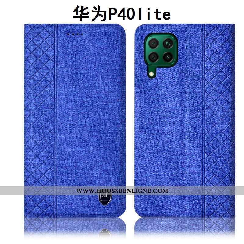 Coque Huawei P40 Lite Cuir Protection Étui Rose Incassable Téléphone Portable