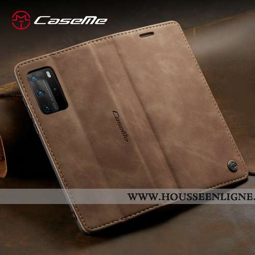 Coque Huawei P40 Lite Cuir Protection Étui Tout Compris Créatif Clamshell Bordeaux