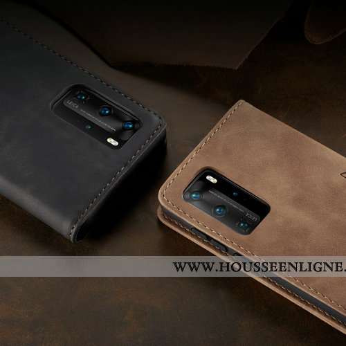 Coque Huawei P40 Lite Cuir Protection Étui Tout Compris Créatif Clamshell Bordeaux