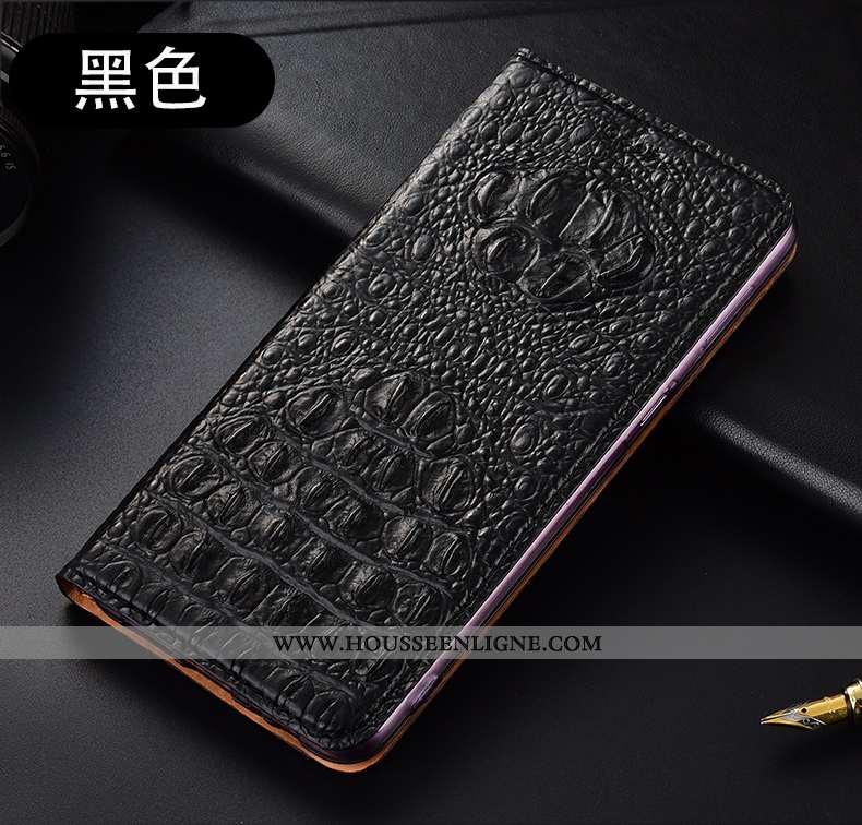 Coque Huawei P40 Lite Cuir Véritable Protection Téléphone Portable Noir Étui Tout Compris