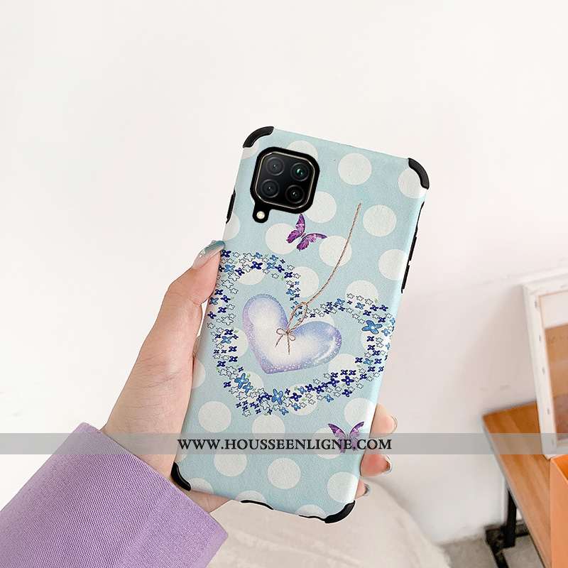 Coque Huawei P40 Lite Dessin Animé Fluide Doux Téléphone Portable Silicone Net Rouge Bleu Marin Bleu