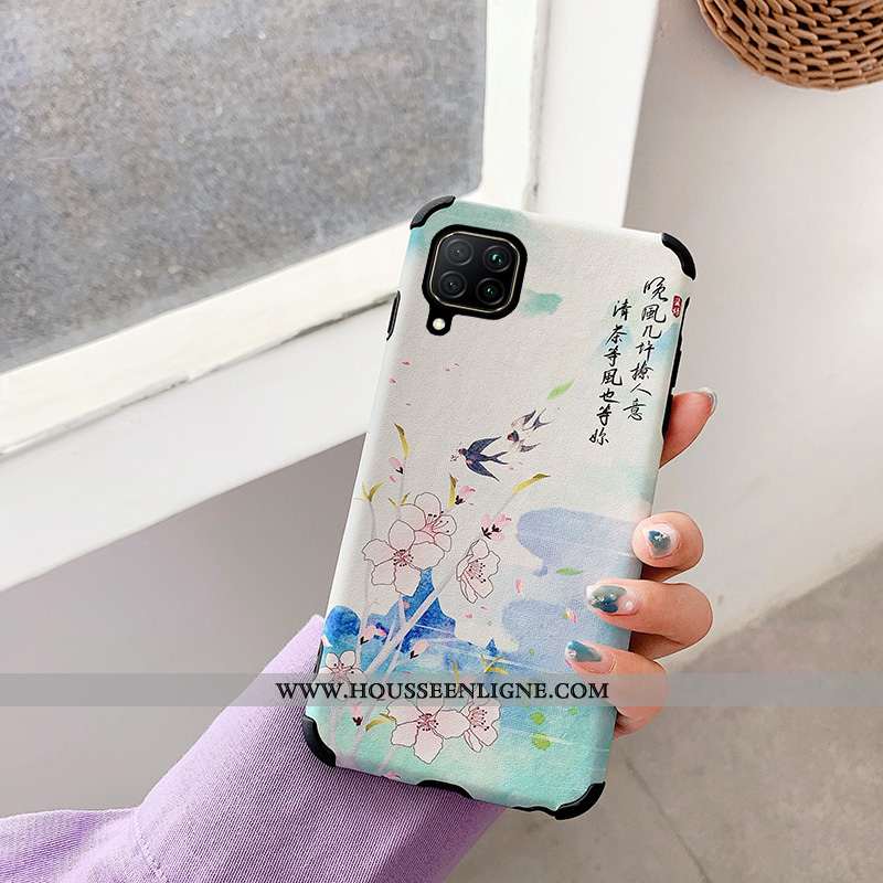 Coque Huawei P40 Lite Dessin Animé Fluide Doux Téléphone Portable Silicone Net Rouge Bleu Marin Bleu
