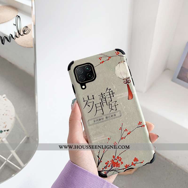 Coque Huawei P40 Lite Dessin Animé Fluide Doux Téléphone Portable Silicone Net Rouge Bleu Marin Bleu