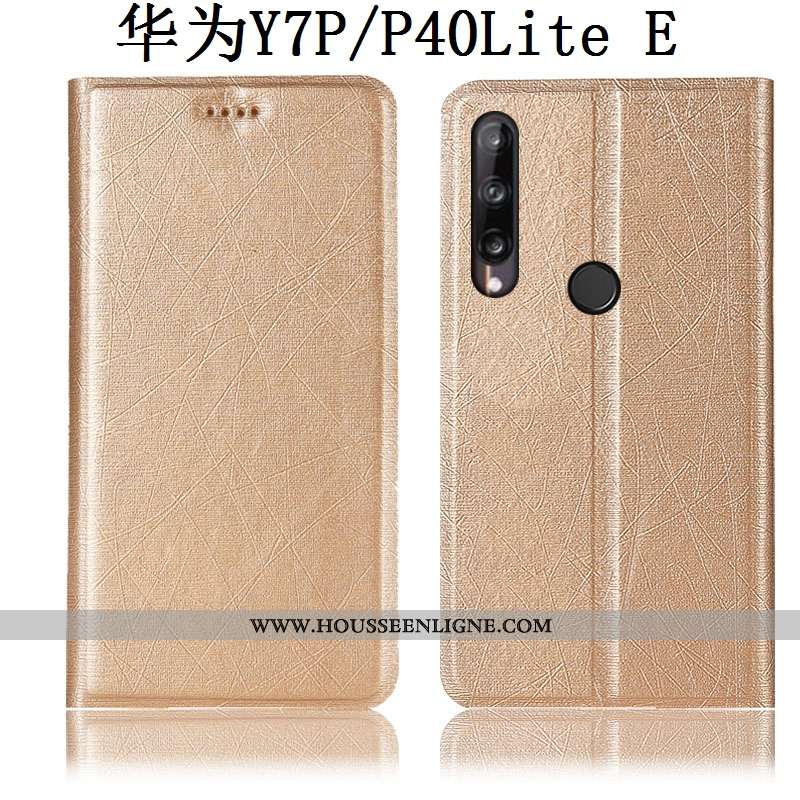 Coque Huawei P40 Lite E Cuir Protection Téléphone Portable Incassable Soie Étui Doré