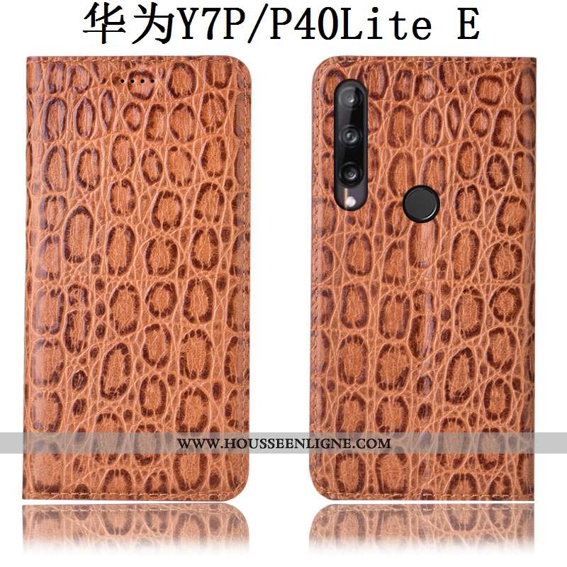 Coque Huawei P40 Lite E Cuir Véritable Modèle Fleurie Téléphone Portable Housse Étui Vin Rouge Incas