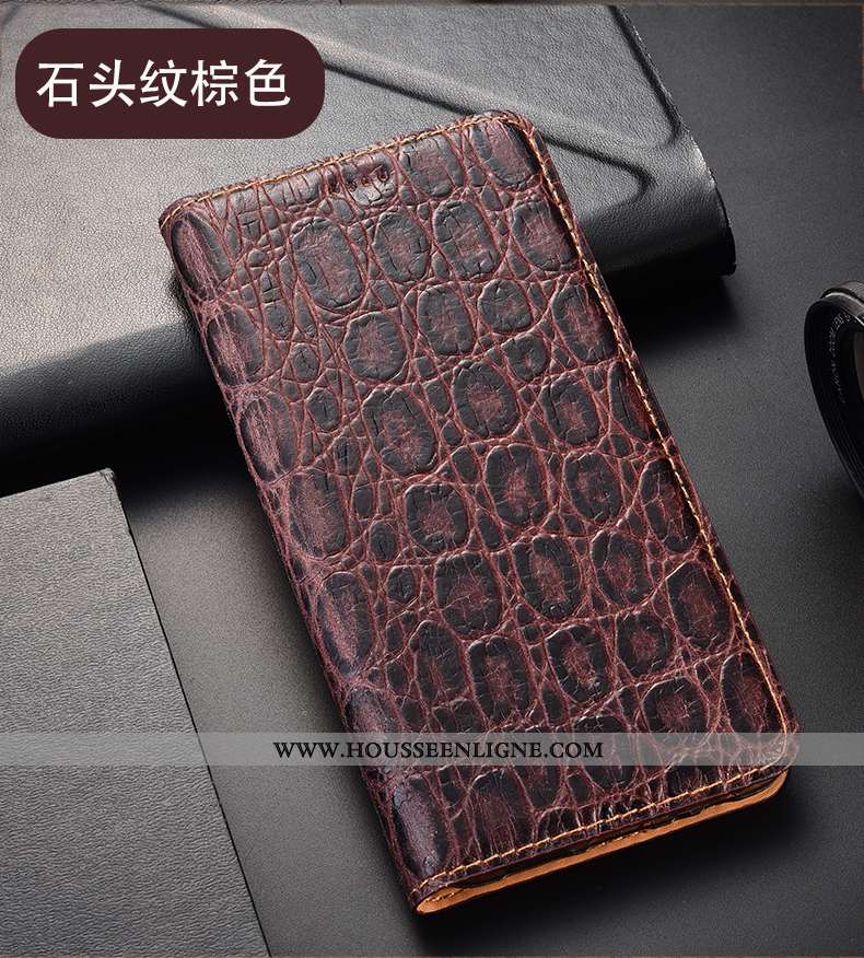 Coque Huawei P40 Lite E Cuir Véritable Modèle Fleurie Téléphone Portable Housse Étui Vin Rouge Incas