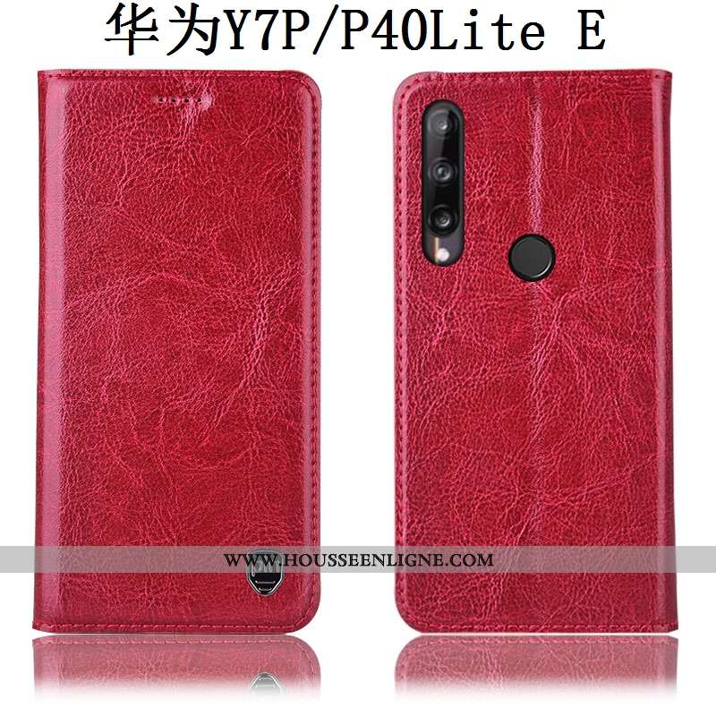 Coque Huawei P40 Lite E Cuir Véritable Modèle Fleurie Étui Housse Gris Incassable