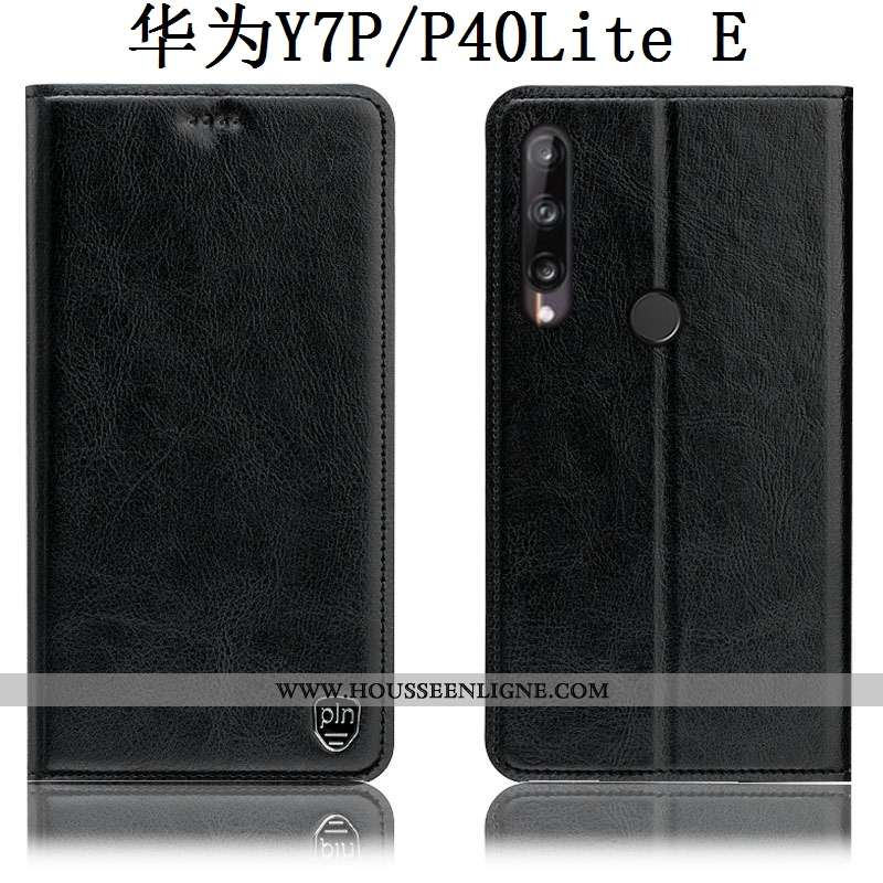 Coque Huawei P40 Lite E Cuir Véritable Modèle Fleurie Étui Housse Gris Incassable