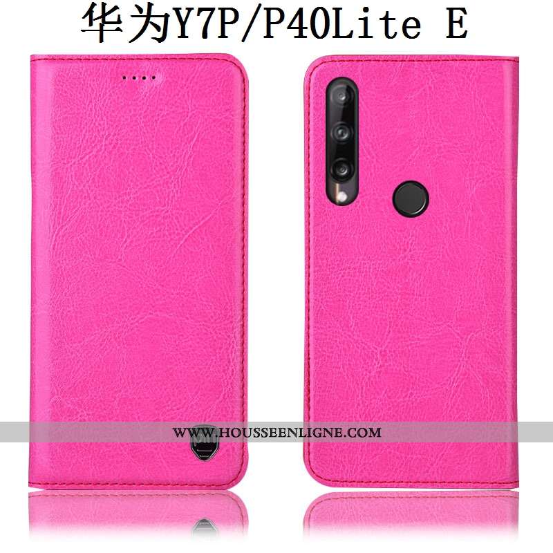 Coque Huawei P40 Lite E Cuir Véritable Modèle Fleurie Étui Housse Gris Incassable