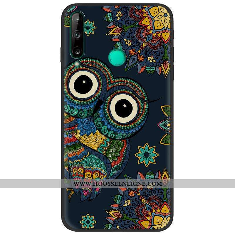 Coque Huawei P40 Lite E Délavé En Daim Créatif Bleu Marin Noir Peinture Téléphone Portable Bleu Fonc