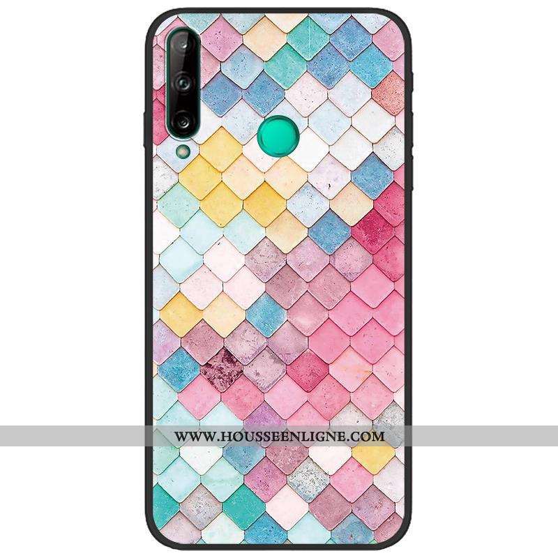 Coque Huawei P40 Lite E Délavé En Daim Créatif Bleu Marin Noir Peinture Téléphone Portable Bleu Fonc