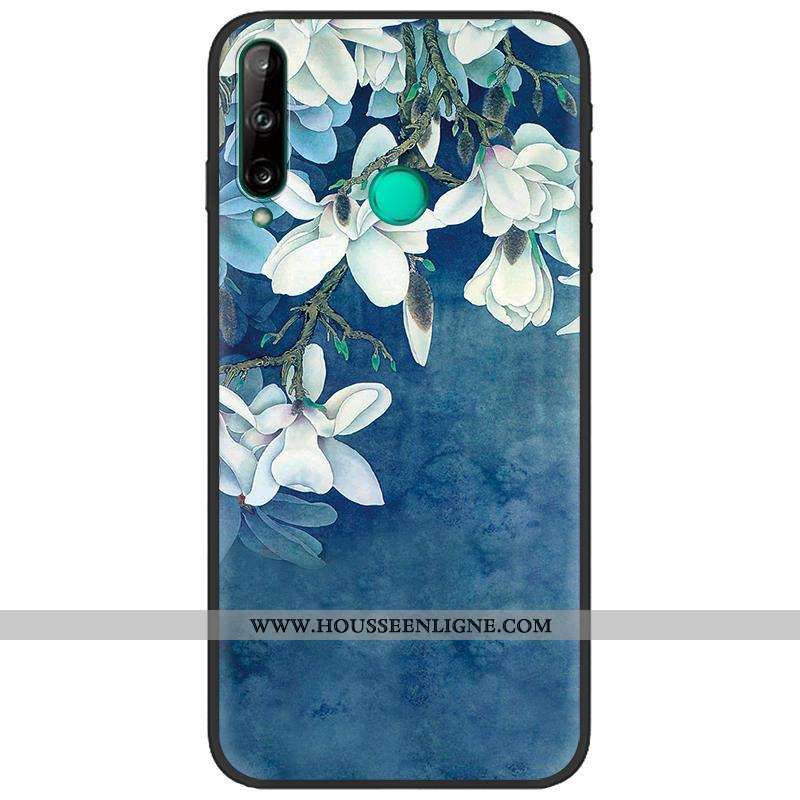 Coque Huawei P40 Lite E Délavé En Daim Créatif Bleu Marin Noir Peinture Téléphone Portable Bleu Fonc