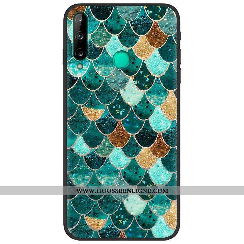 Coque Huawei P40 Lite E Délavé En Daim Créatif Bleu Marin Noir Peinture Téléphone Portable Bleu Fonc
