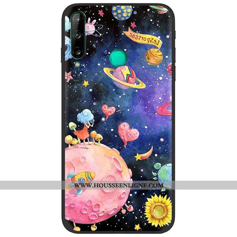 Coque Huawei P40 Lite E Délavé En Daim Créatif Bleu Marin Noir Peinture Téléphone Portable Bleu Fonc