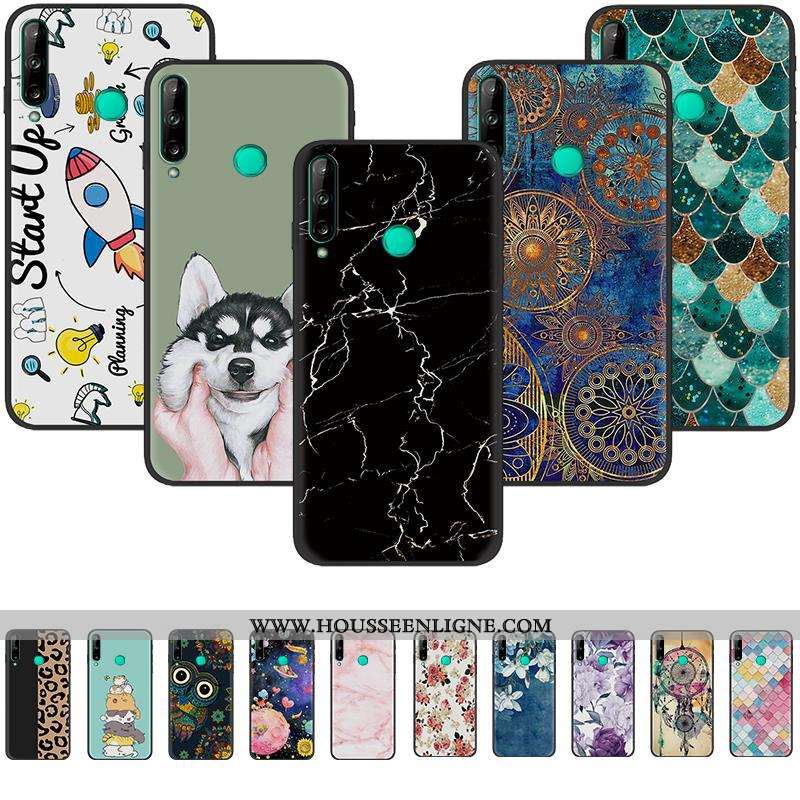 Coque Huawei P40 Lite E Délavé En Daim Créatif Bleu Marin Noir Peinture Téléphone Portable Bleu Fonc