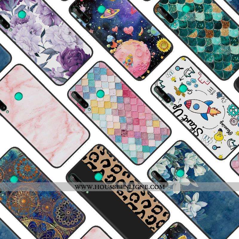 Coque Huawei P40 Lite E Délavé En Daim Créatif Bleu Marin Noir Peinture Téléphone Portable Bleu Fonc