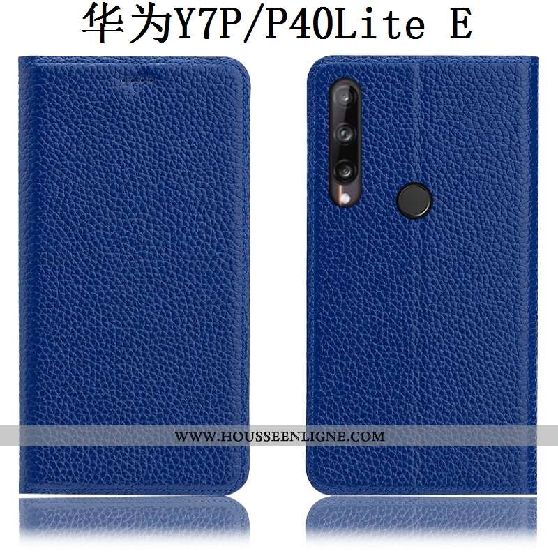 Coque Huawei P40 Lite E Modèle Fleurie Protection Housse Cuir Véritable Téléphone Portable Étui Marr