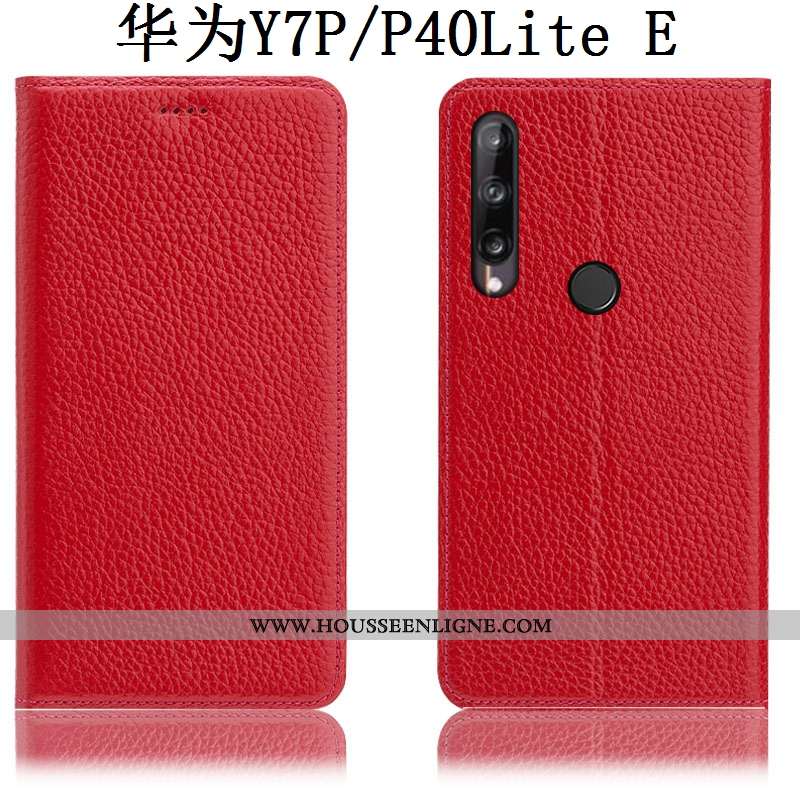 Coque Huawei P40 Lite E Modèle Fleurie Protection Housse Cuir Véritable Téléphone Portable Étui Marr