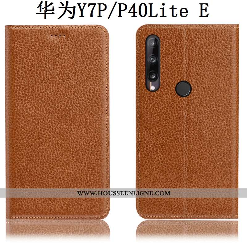 Coque Huawei P40 Lite E Modèle Fleurie Protection Housse Cuir Véritable Téléphone Portable Étui Marr