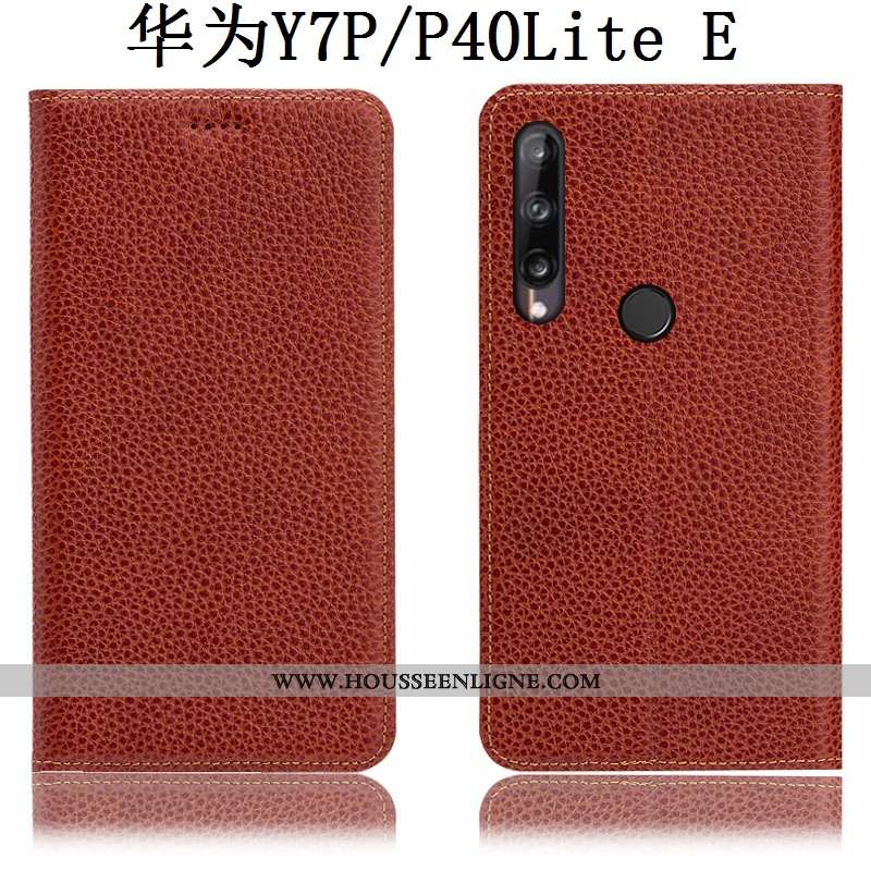 Coque Huawei P40 Lite E Modèle Fleurie Protection Housse Cuir Véritable Téléphone Portable Étui Marr