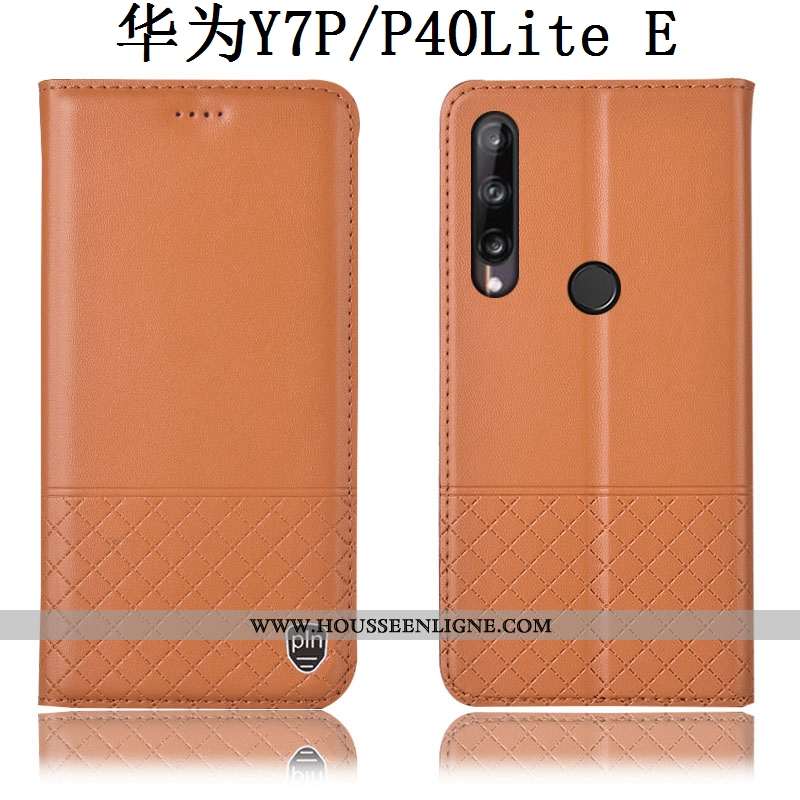 Coque Huawei P40 Lite E Protection Cuir Véritable Téléphone Portable Tout Compris Rouge Housse
