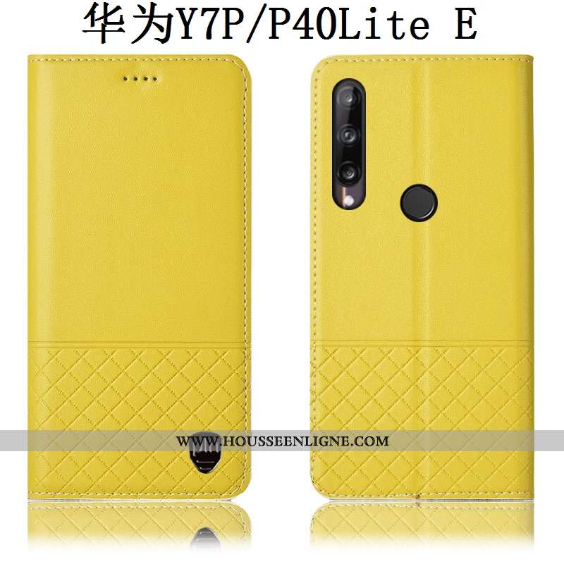 Coque Huawei P40 Lite E Protection Cuir Véritable Téléphone Portable Tout Compris Rouge Housse