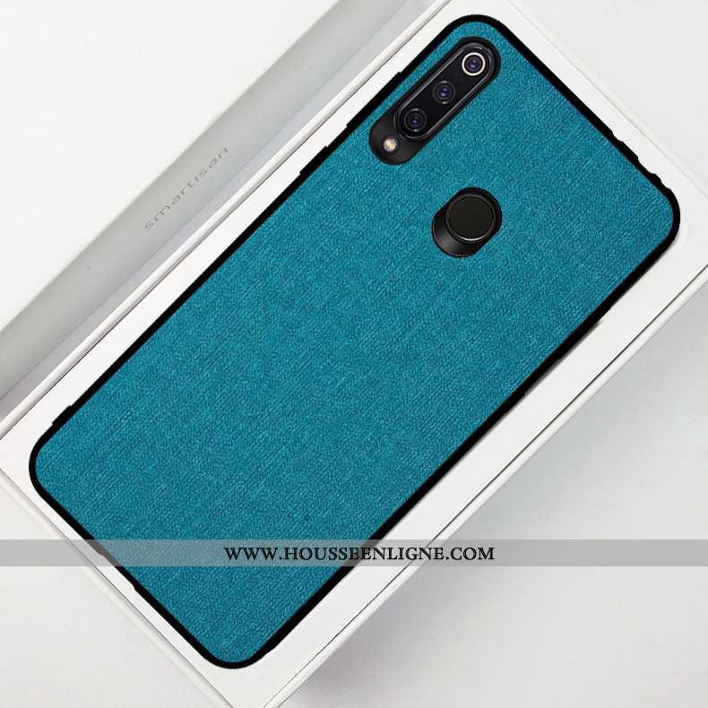 Coque Huawei P40 Lite E Protection Modèle Fleurie Téléphone Portable Tissu Silicone Bleu Marin Bleu 
