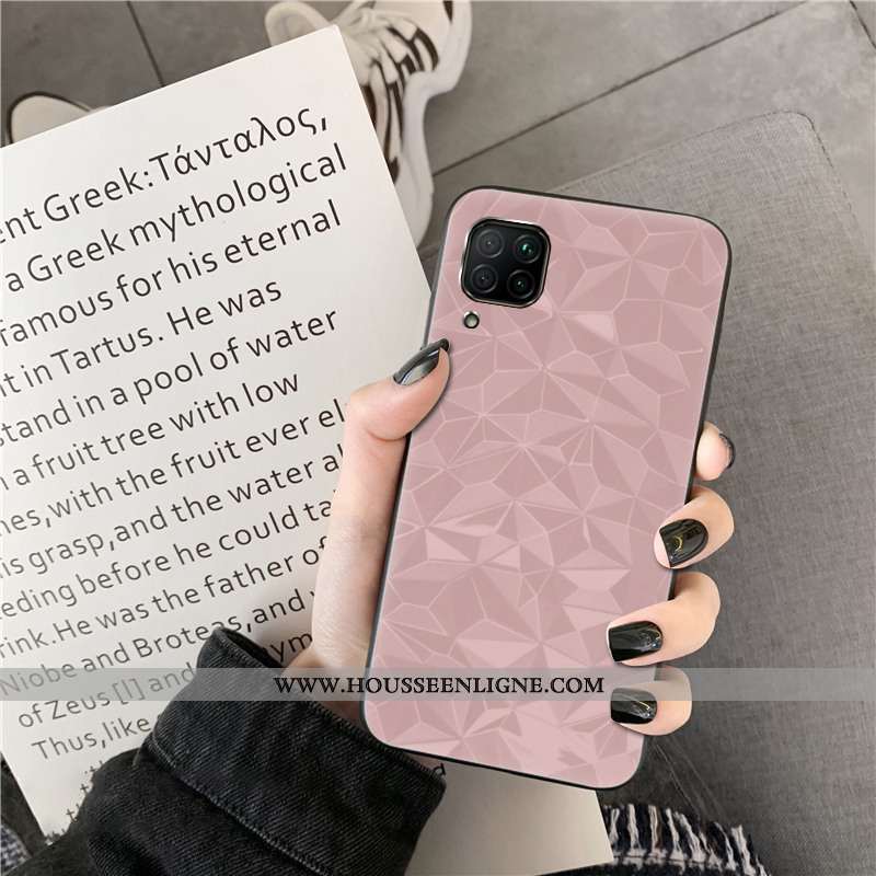 Coque Huawei P40 Lite Modèle Fleurie Protection Rose Étui Losange Simple