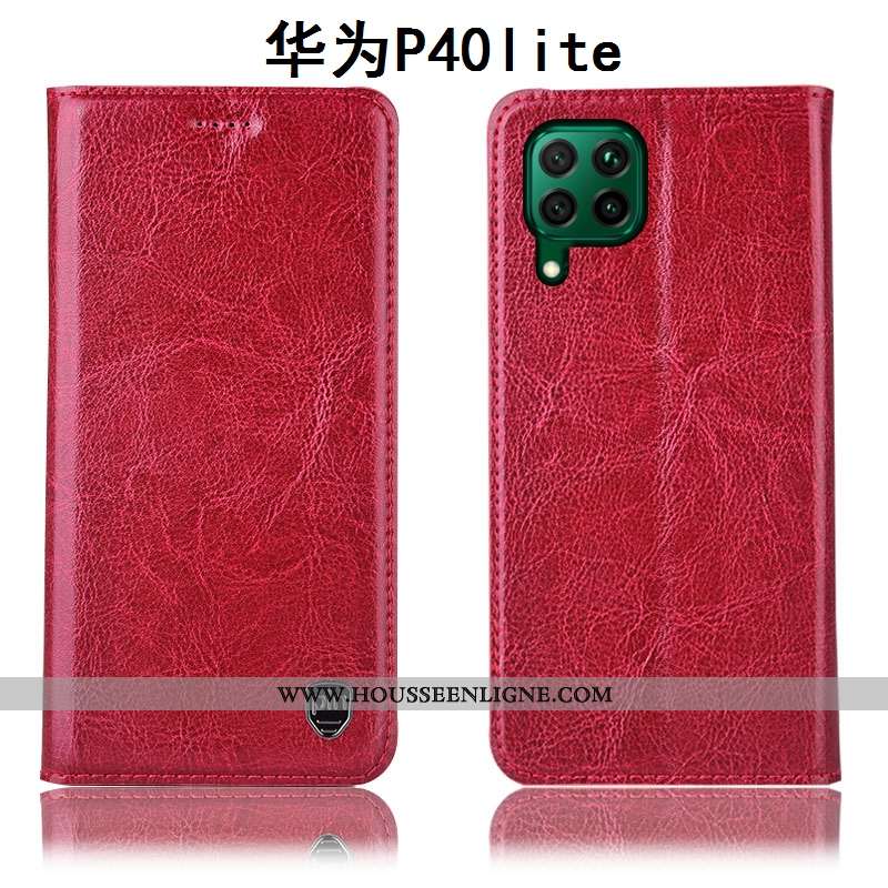 Coque Huawei P40 Lite Modèle Fleurie Protection Téléphone Portable Cuir Véritable Étui Housse Tout C