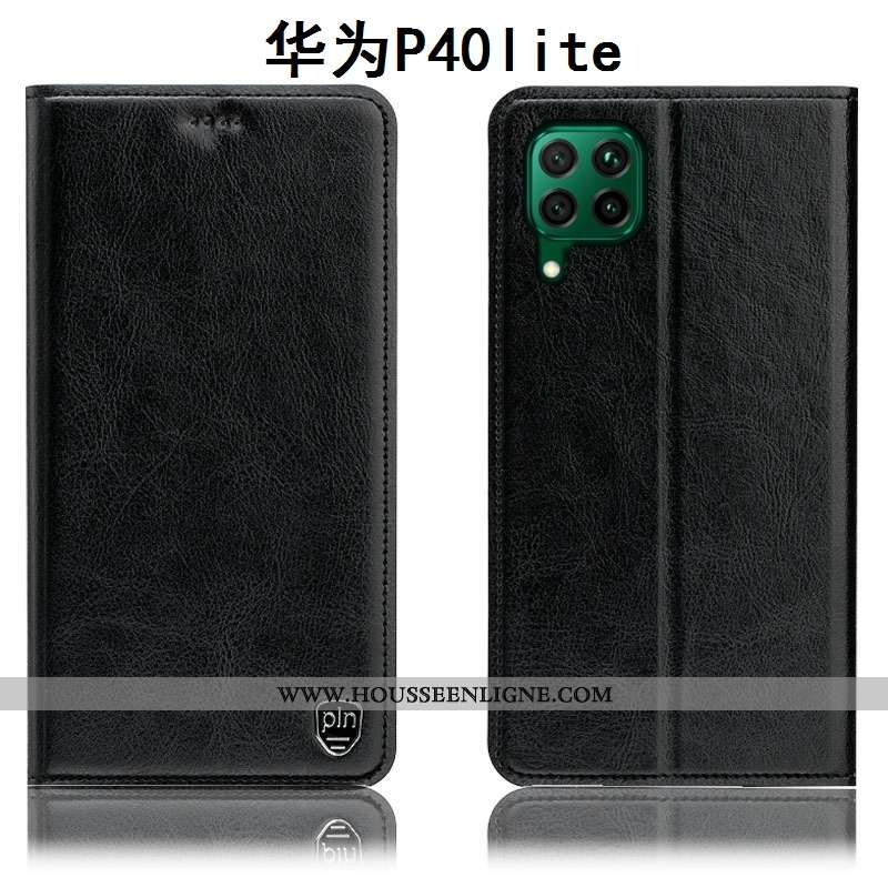 Coque Huawei P40 Lite Modèle Fleurie Protection Téléphone Portable Cuir Véritable Étui Housse Tout C