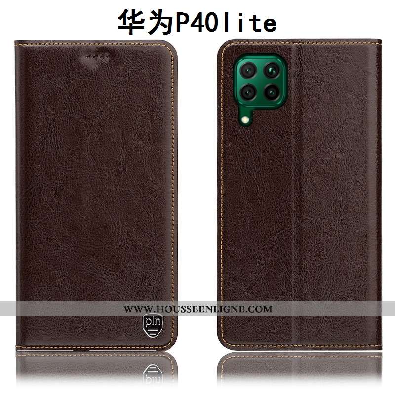 Coque Huawei P40 Lite Modèle Fleurie Protection Téléphone Portable Cuir Véritable Étui Housse Tout C