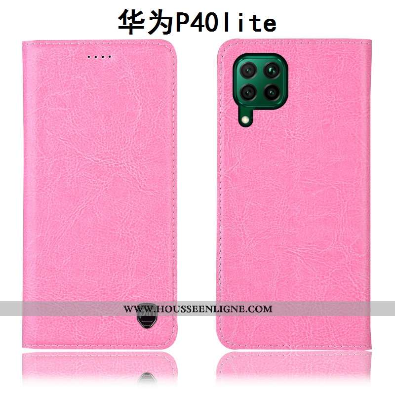 Coque Huawei P40 Lite Modèle Fleurie Protection Téléphone Portable Cuir Véritable Étui Housse Tout C