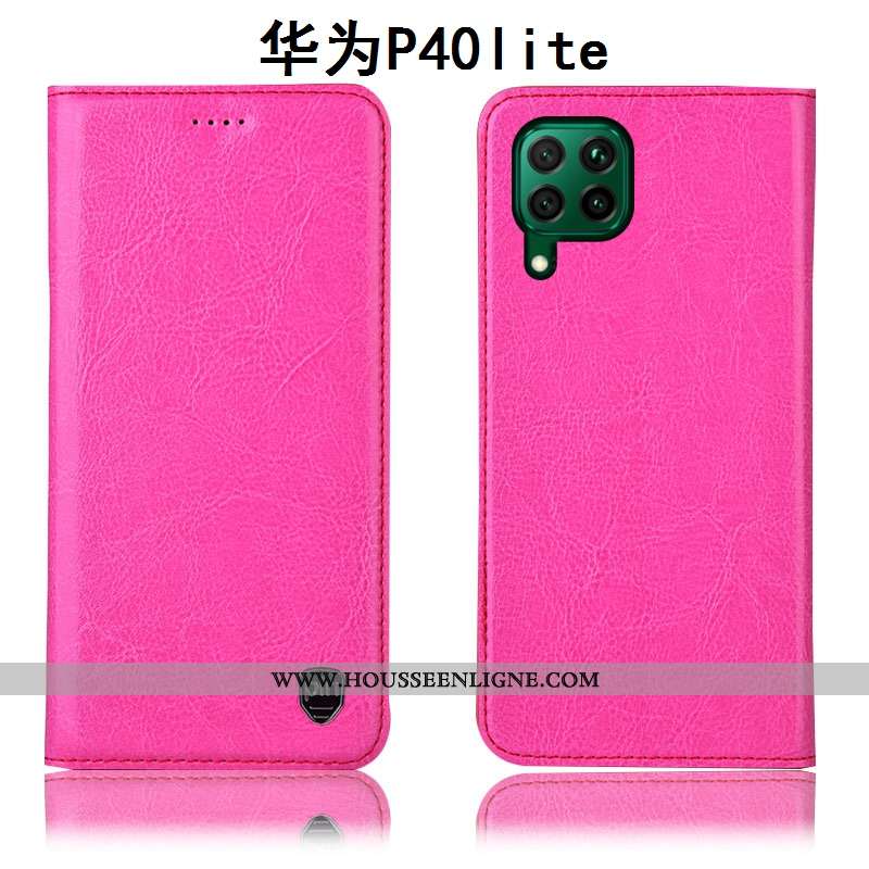 Coque Huawei P40 Lite Modèle Fleurie Protection Téléphone Portable Cuir Véritable Étui Housse Tout C