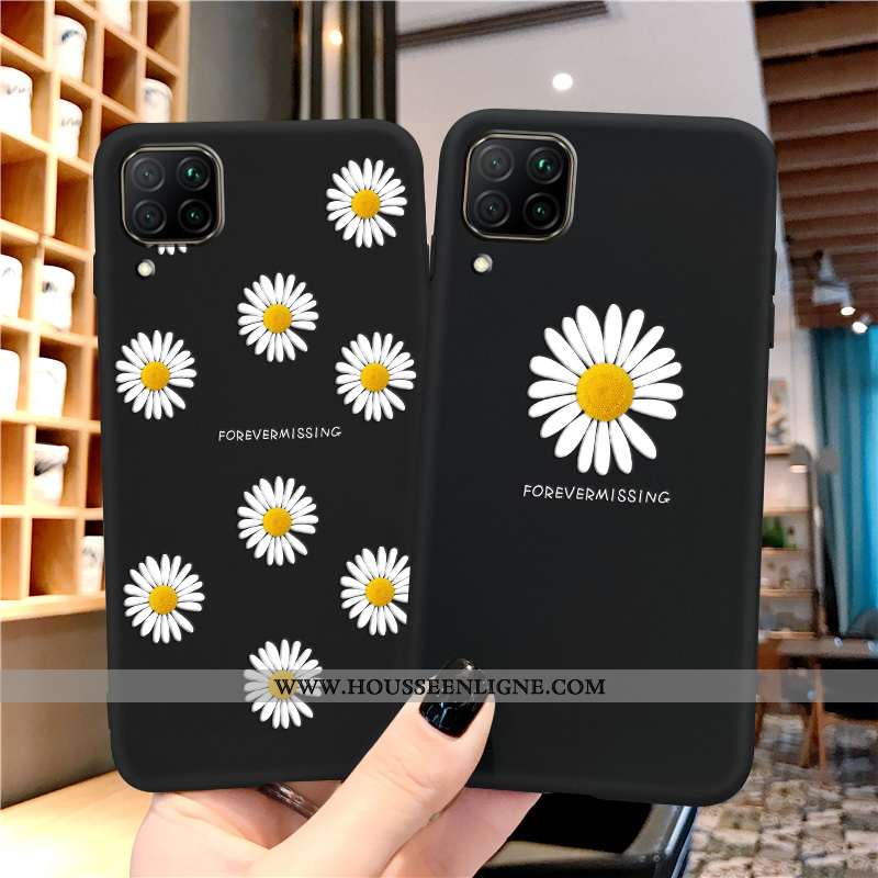 Coque Huawei P40 Lite Protection Délavé En Daim Silicone Noir Étui Téléphone Portable