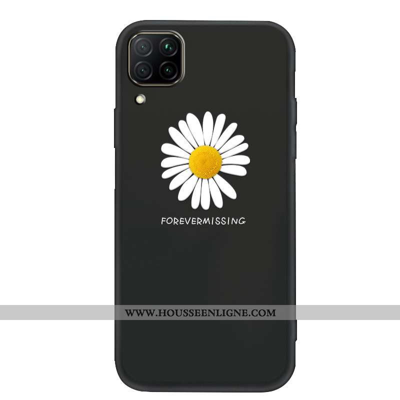 Coque Huawei P40 Lite Protection Délavé En Daim Silicone Noir Étui Téléphone Portable