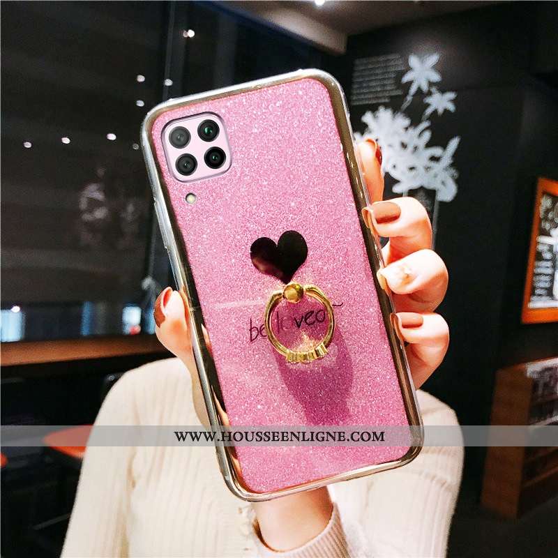 Coque Huawei P40 Lite Protection Incruster Strass Téléphone Portable Rose Incassable Vert Tendance V