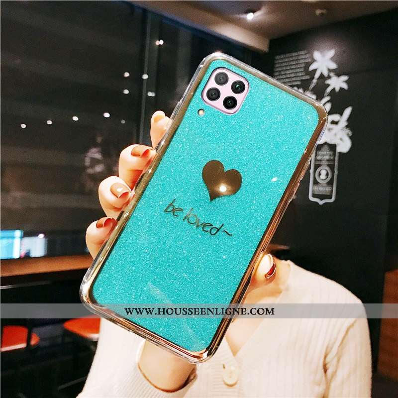 Coque Huawei P40 Lite Protection Incruster Strass Téléphone Portable Rose Incassable Vert Tendance V