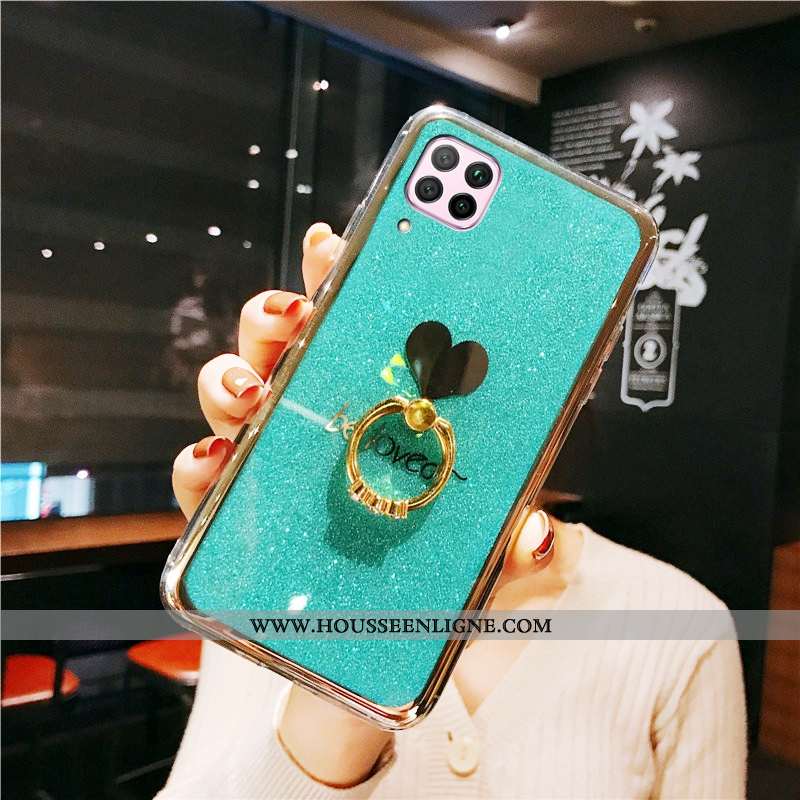 Coque Huawei P40 Lite Protection Incruster Strass Téléphone Portable Rose Incassable Vert Tendance V