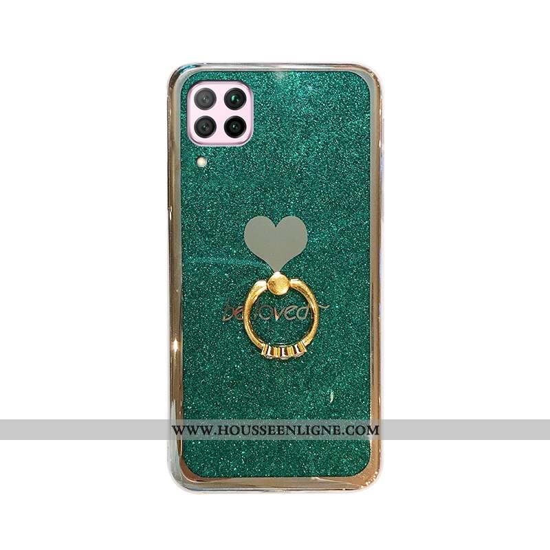 Coque Huawei P40 Lite Protection Incruster Strass Téléphone Portable Rose Incassable Vert Tendance V