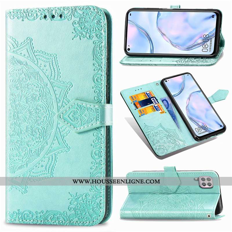 Coque Huawei P40 Lite Protection Ornements Suspendus Housse Couleur Unie Gaufrage Téléphone Portable