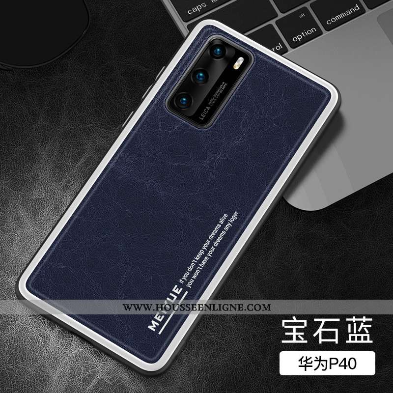 Coque Huawei P40 Légère Fluide Doux Nouveau Luxe Silicone Ultra Incassable Bleu Foncé