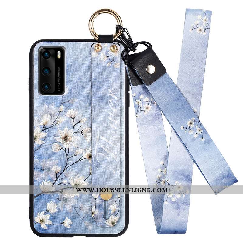 Coque Huawei P40 Légère Fluide Doux Personnalité Net Rouge Ultra Silicone Étui Bleu