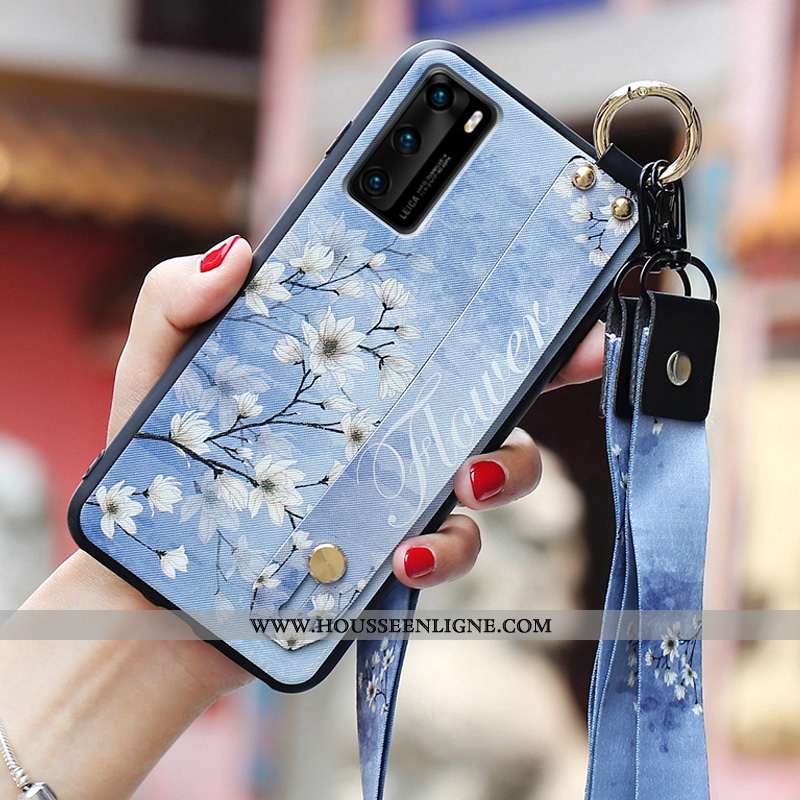 Coque Huawei P40 Légère Fluide Doux Personnalité Net Rouge Ultra Silicone Étui Bleu