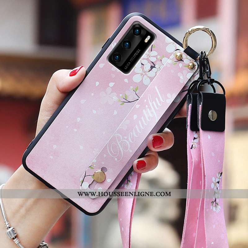 Coque Huawei P40 Légère Fluide Doux Personnalité Net Rouge Ultra Silicone Étui Bleu