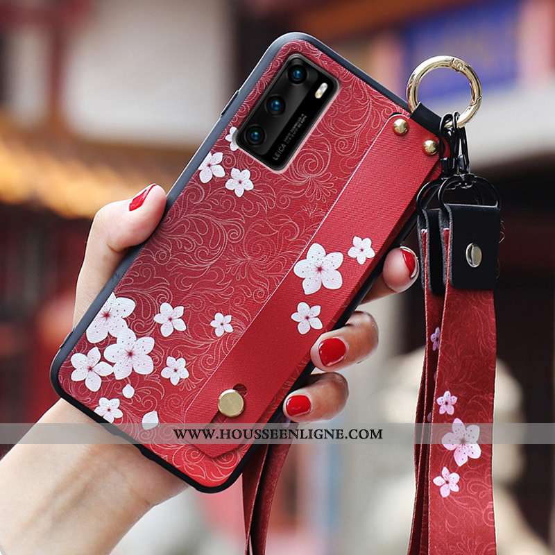 Coque Huawei P40 Légère Fluide Doux Personnalité Net Rouge Ultra Silicone Étui Bleu